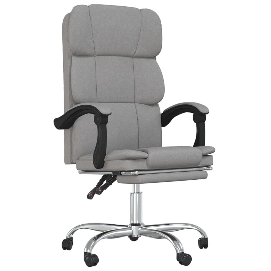 Silla de oficina reclinable de tela gris