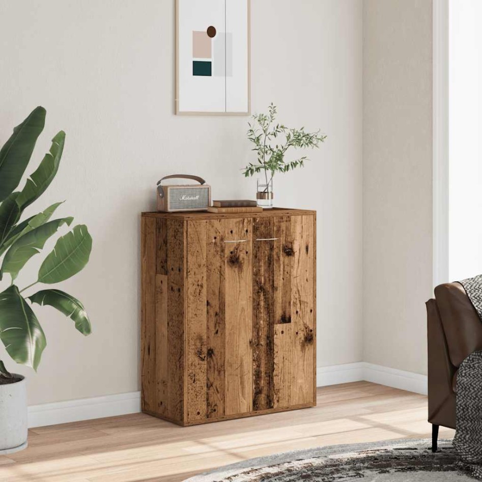 Aparador de madera contrachapada madera envejecida 60x30x75