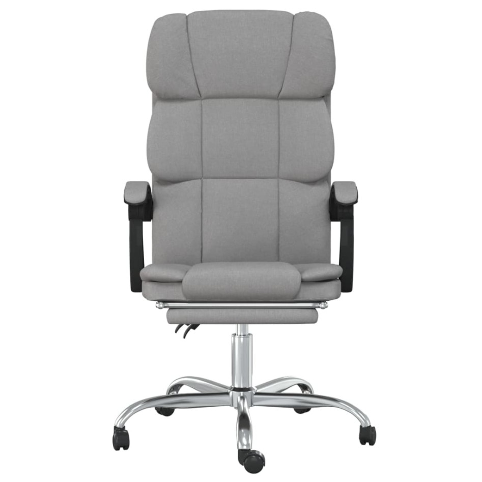 Silla de oficina reclinable de tela gris