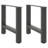 Patas de mesa de centro acero antracita 2 uds 50x(42-43)