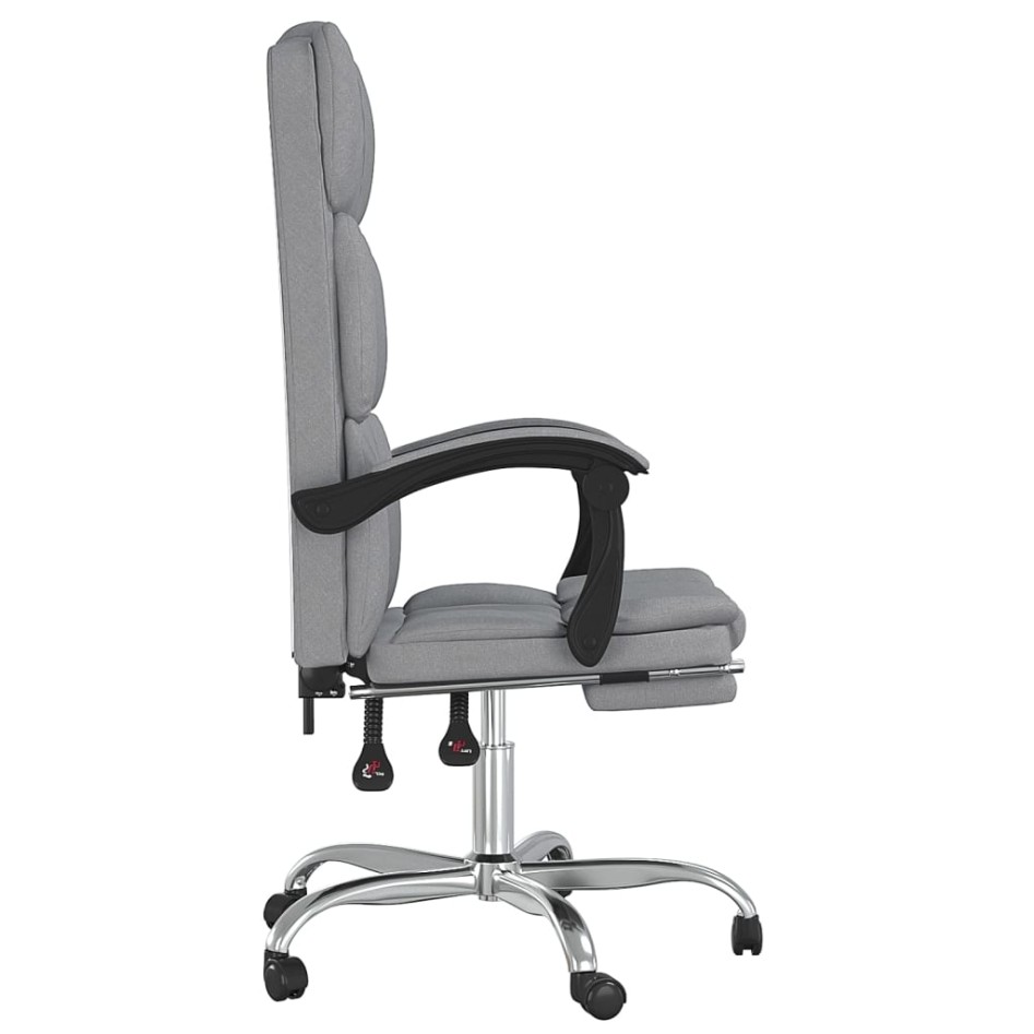 Silla de oficina reclinable de tela gris