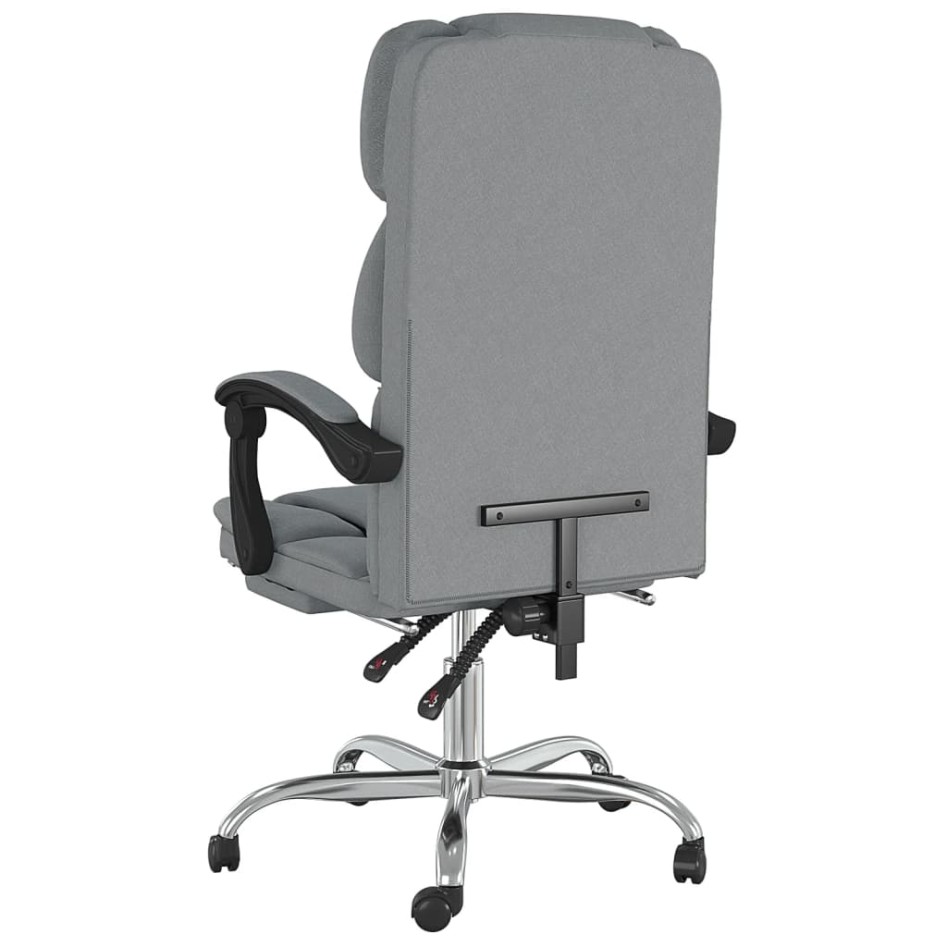 Silla de oficina reclinable de tela gris