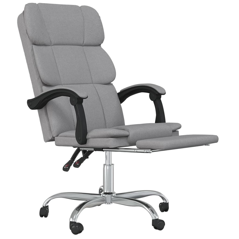 Silla de oficina reclinable de tela gris