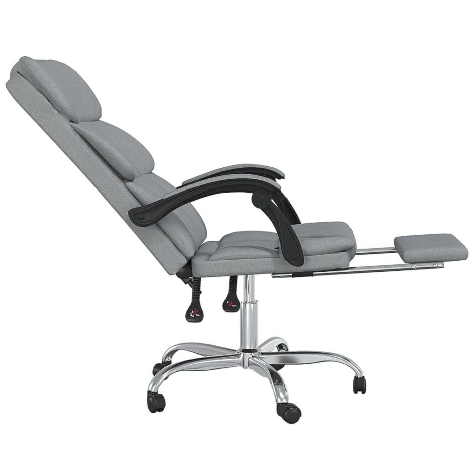 Silla de oficina reclinable de tela gris