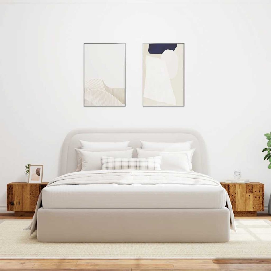 Mesita de noche madera contrachapada madera vieja 100x35x40