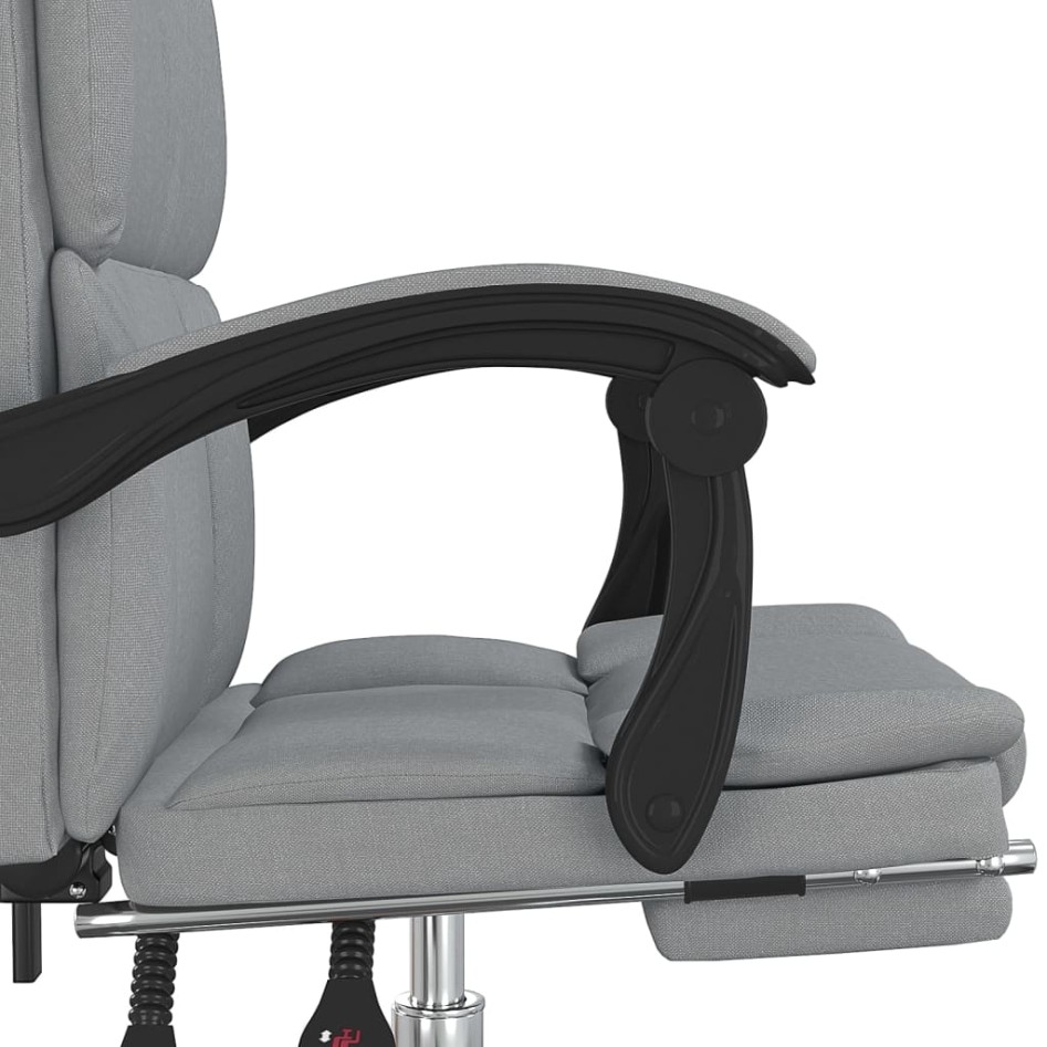 Silla de oficina reclinable de tela gris