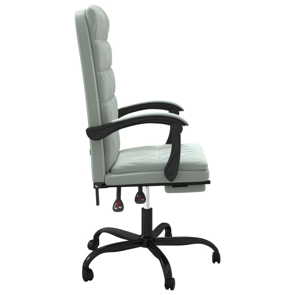 Silla de oficina reclinable de terciopelo gris