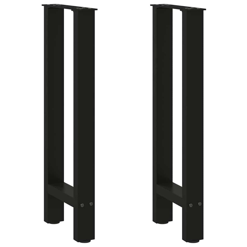 Patas de mesa de centro acero negro 2 uds 38x(72-73)