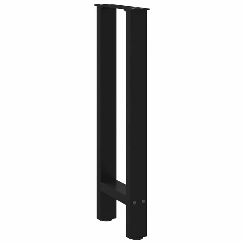 Patas de mesa de centro acero negro 2 uds 38x(72-73)