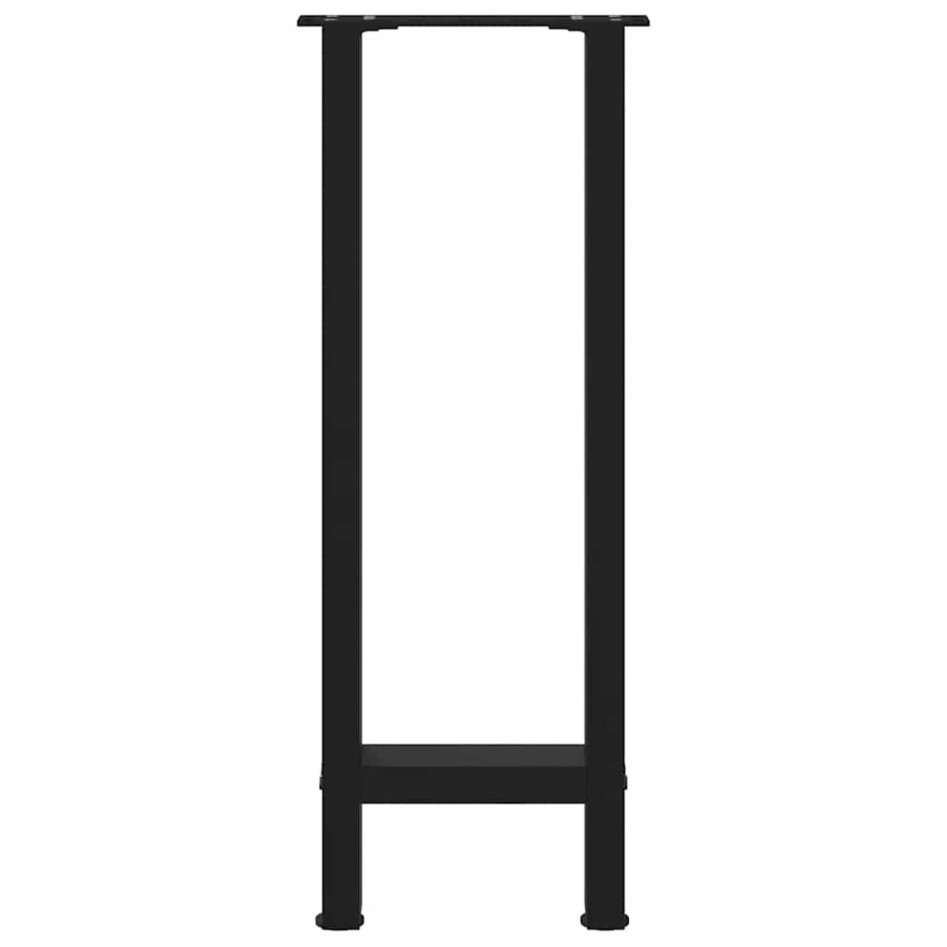 Patas de mesa de centro acero negro 2 uds 38x(72-73)