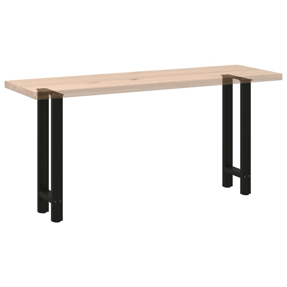 Patas de mesa de centro acero negro 2 uds 38x(72-73)