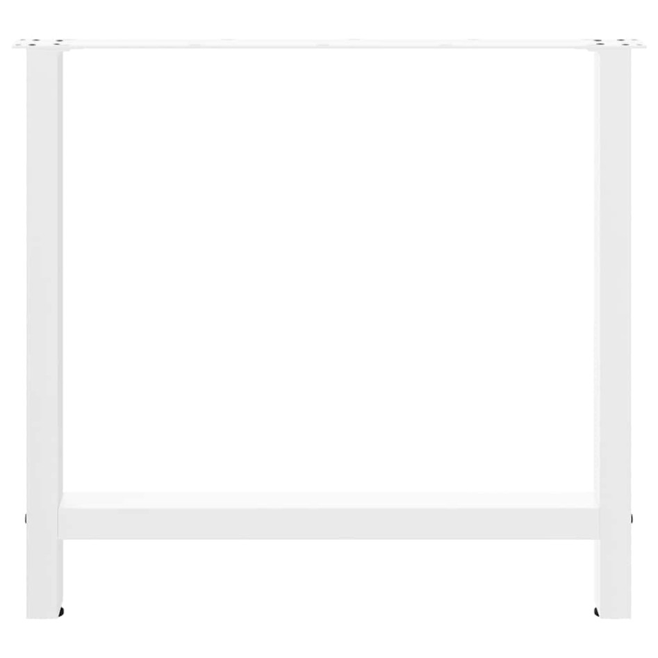 Patas de mesa de centro acero blanco 2 uds 80x(72-73)