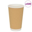 Tazas de café de papel 500 uds 16oz 400ml marrón