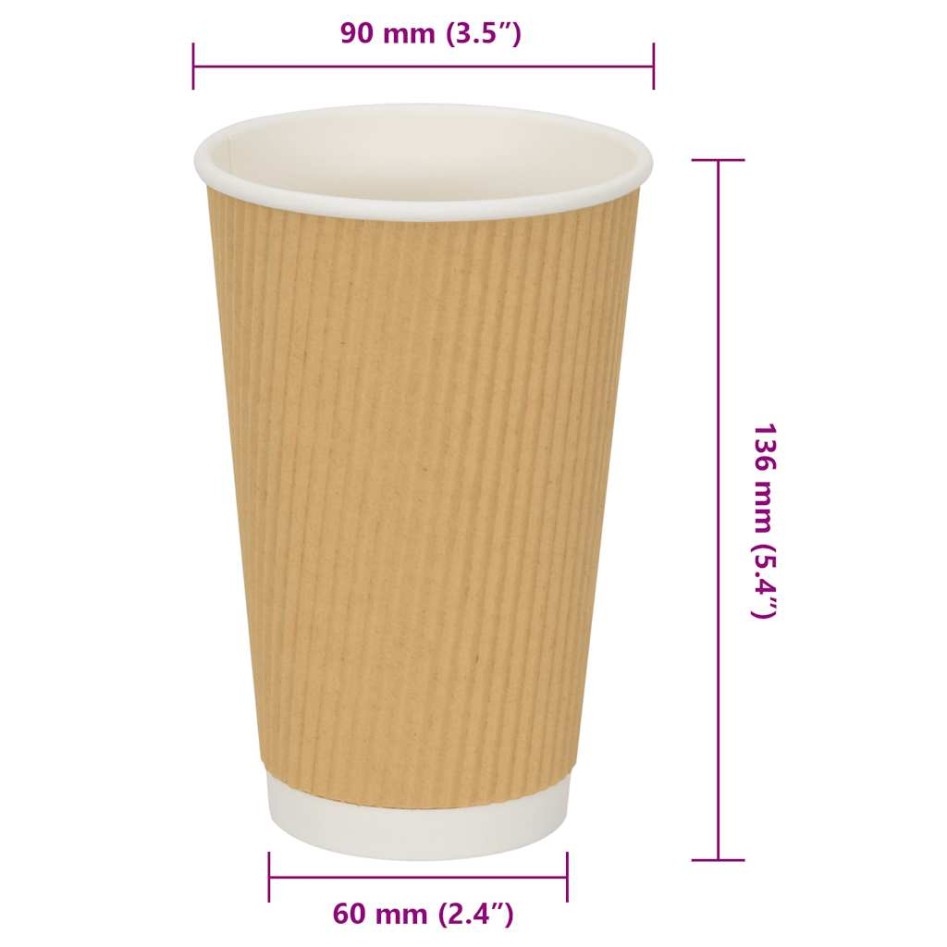Tazas de café de papel 500 uds 16oz 400ml