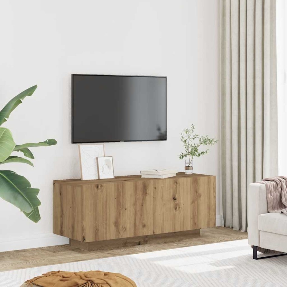 Mueble de TV madera de ingeniería roble artisan 100x35x40