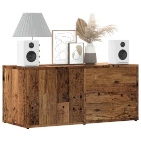 Mueble de TV madera ingeniería madera envejecida 80x34x35,5
