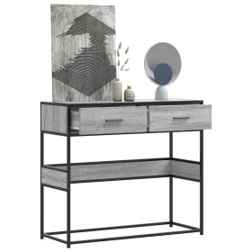 Mesa consola madera de ingeniería gris Sonoma 90x35x80