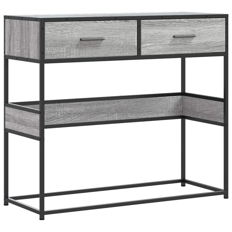 Mesa consola madera de ingeniería gris Sonoma 90x35x80