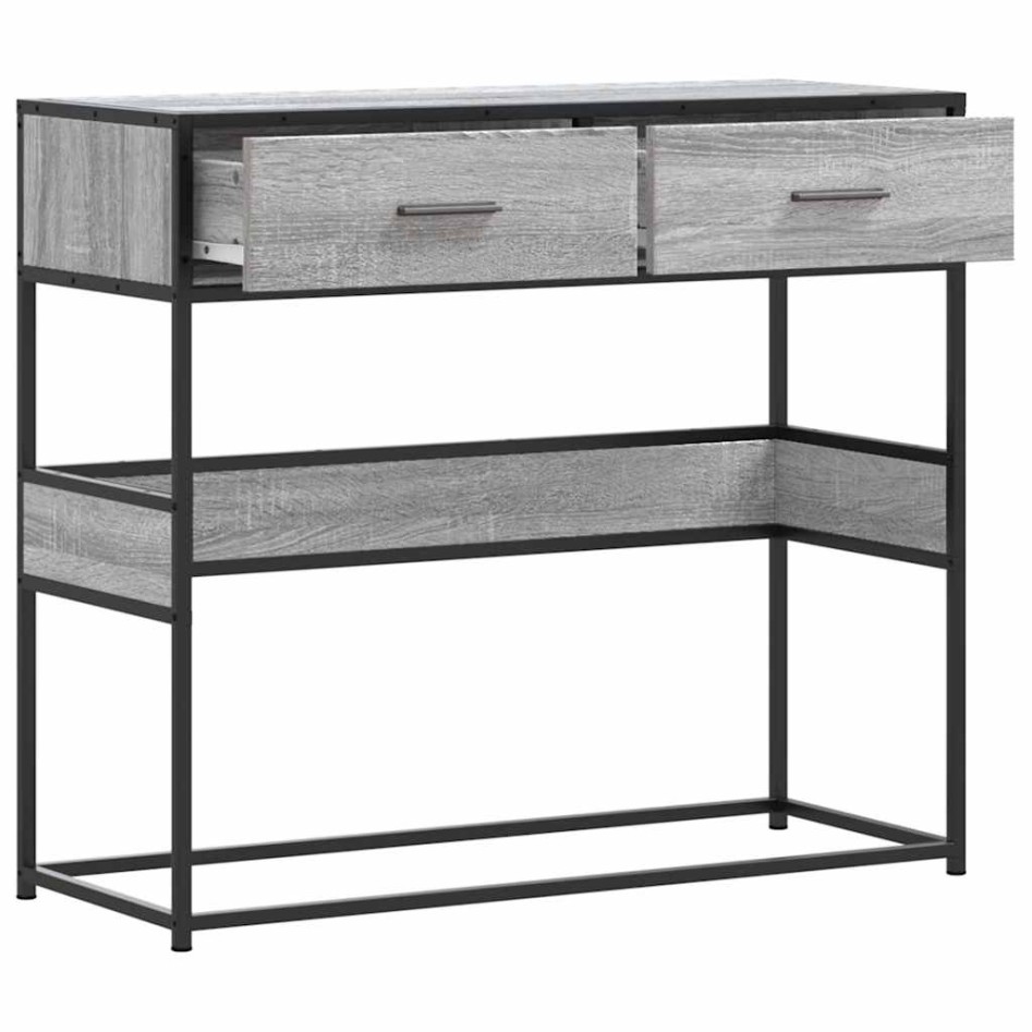 Mesa consola madera de ingeniería gris Sonoma 90x35x80