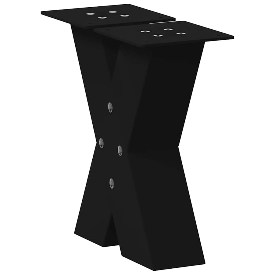 Patas de mesa de centro forma X 2uds acero negro 30x(30-31)
