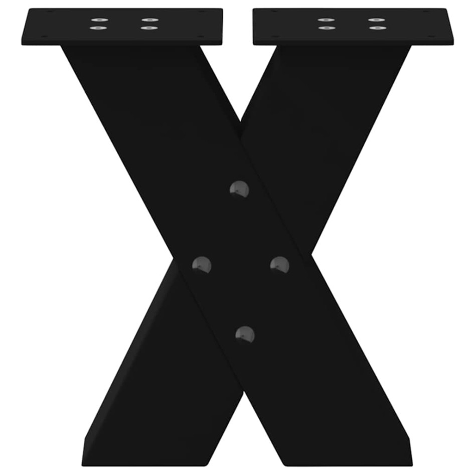 Patas de mesa de centro forma X 2uds acero negro 30x(30-31)