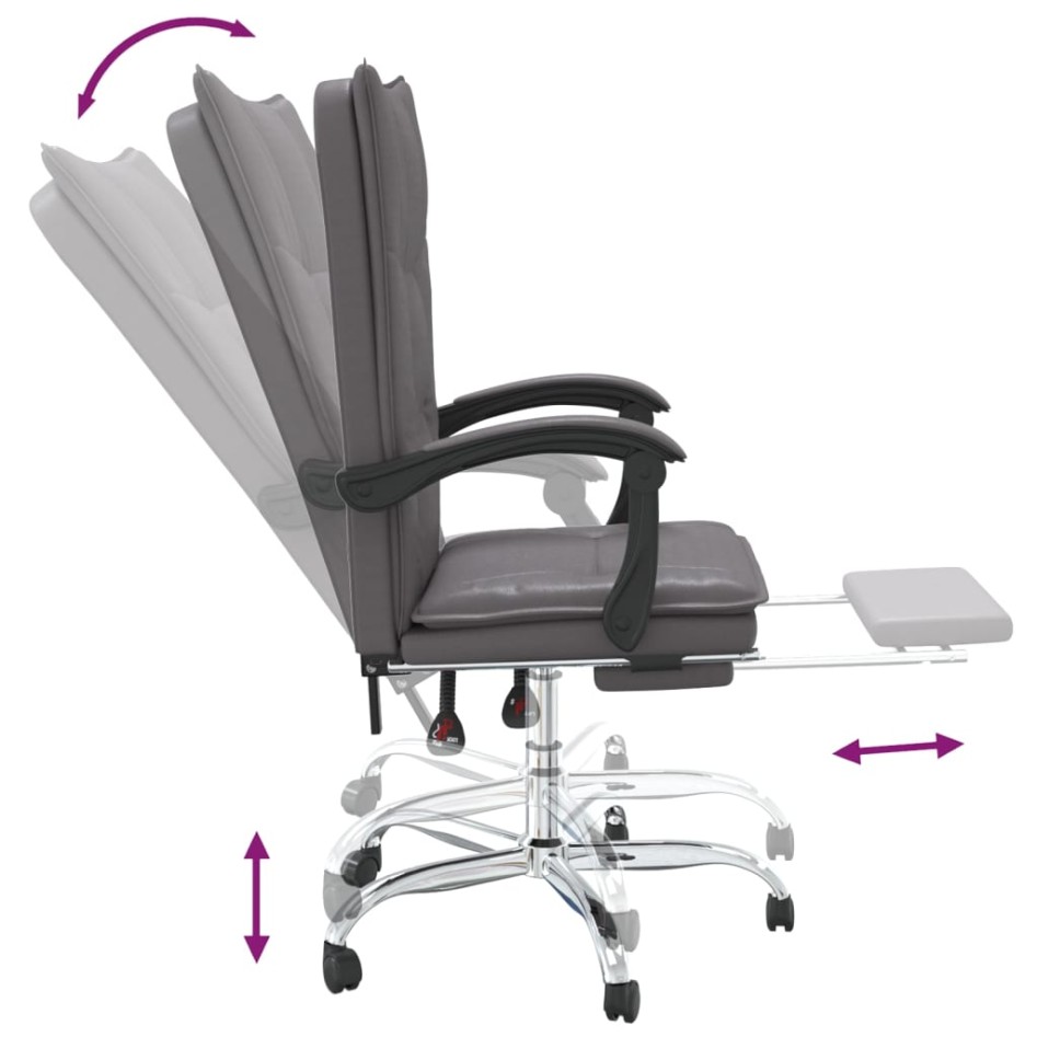 Silla de oficina reclinable cuero sintético