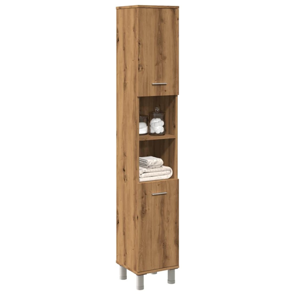 Mueble de baño madera de ingeniería roble artisan 30x30x179