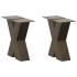Patas de mesa centro forma X 2uds acero natural 40x(30-31)
