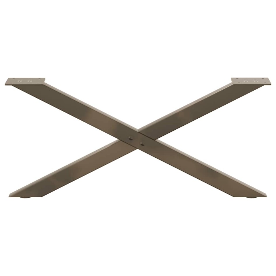 Patas de mesa centro forma X 2uds acero natural 70x(30-31)