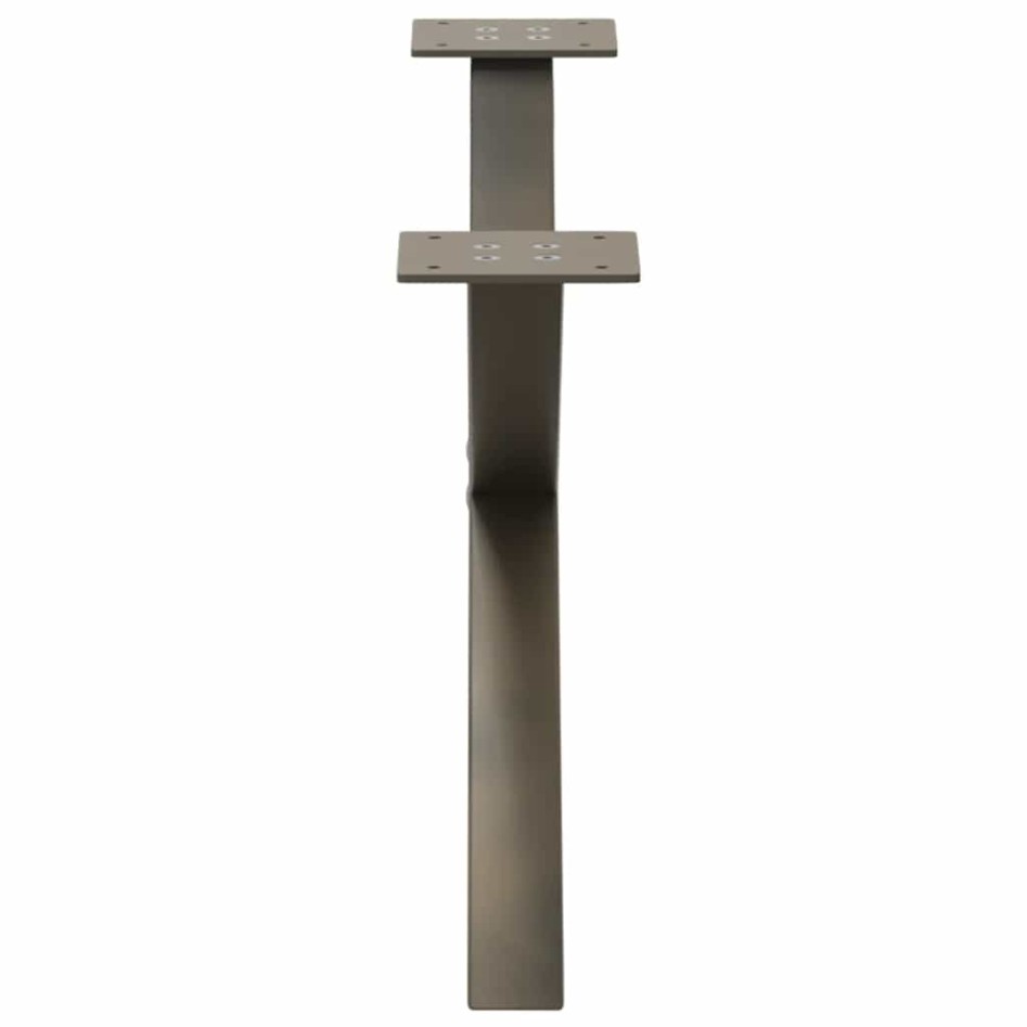 Patas de mesa centro forma X 2uds acero natural 70x(30-31)