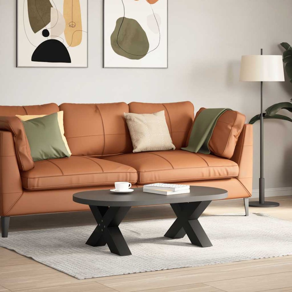 Patas de mesa de centro forma X 2uds acero negro 60x(30-31)