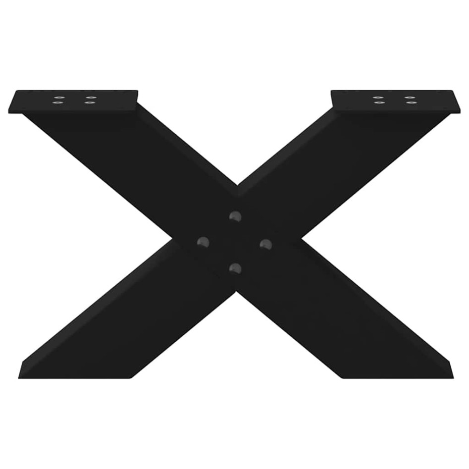Patas de mesa de centro forma X 2uds acero negro 60x(30-31)