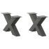 Patas de mesa centro forma X 2uds acero antracita 60x(30-31)