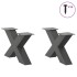 Patas de mesa centro forma X 2uds acero antracita 60x(30-31)