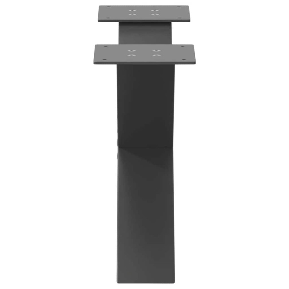 Patas de mesa centro forma X 2uds acero antracita 60x(30-31)