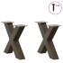 Patas de mesa centro forma X 2uds acero natural 60x(42-43)