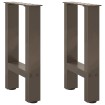 Patas para mesa de centro de acero natural 2 uds 28x(42-43) cm