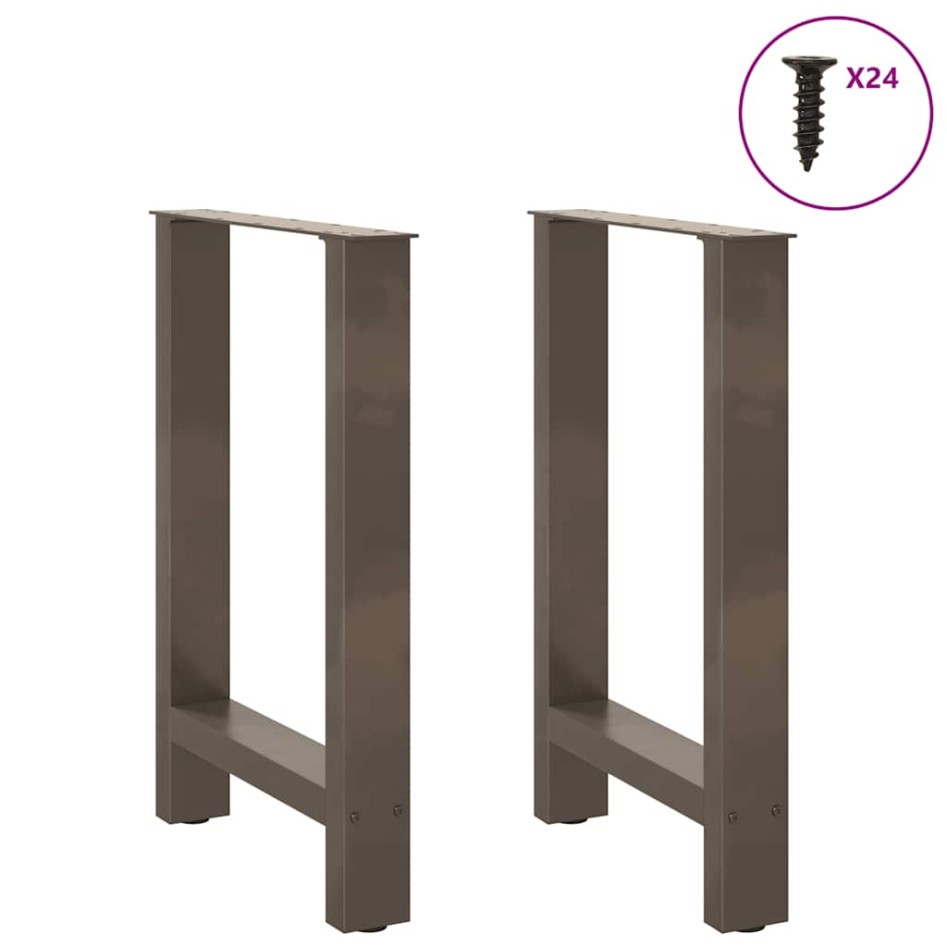 Patas para mesa de centro de acero natural 2 uds 60x(72-73)