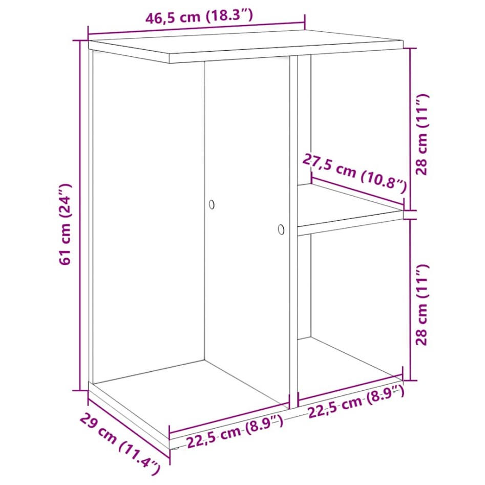 Mesitas de noche 2 uds madera de ingeniería marrón