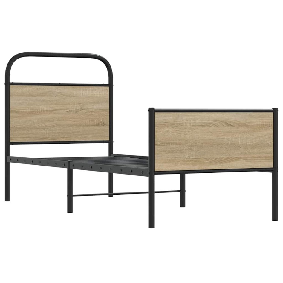 Estructura de cama sin colchón 75x190 cm madera roble