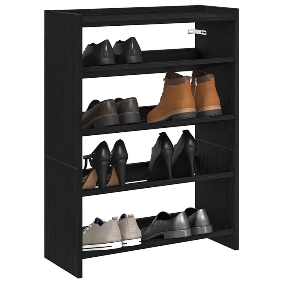 Mueble zapatero madera contrachapada negro 60x25x81