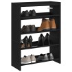 Mueble zapatero madera contrachapada negro 60x25x81 cm