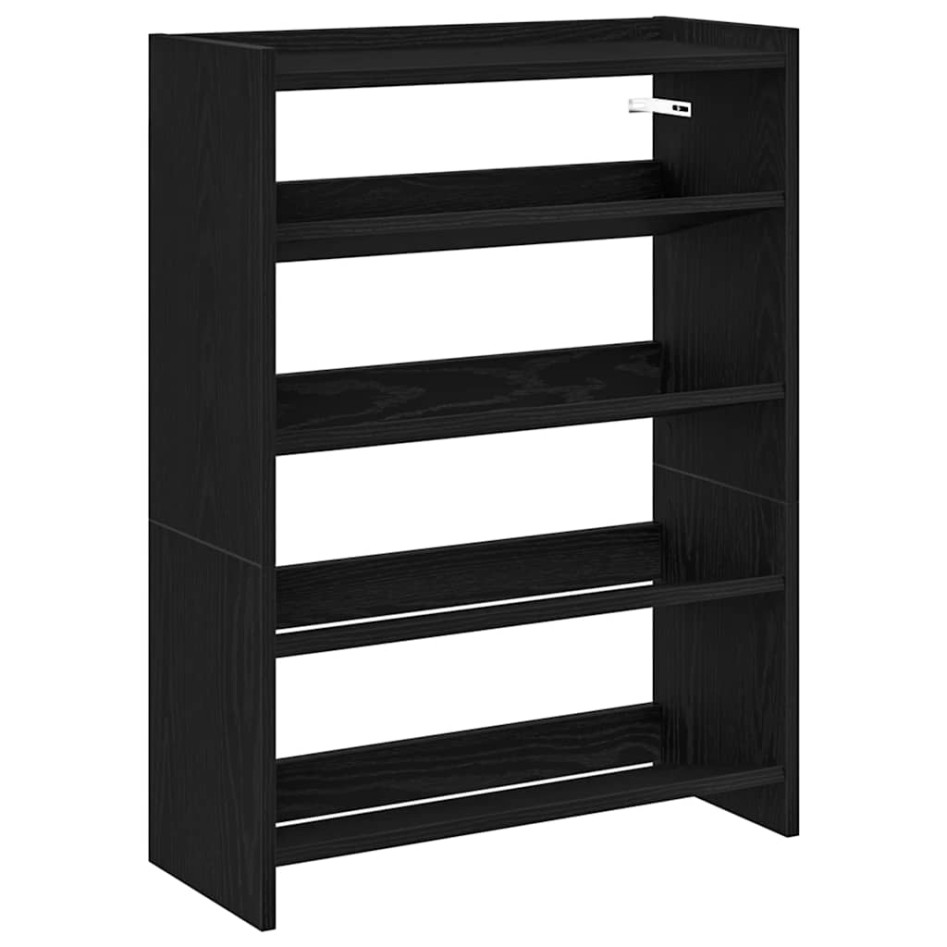 Mueble zapatero madera contrachapada negro 60x25x81