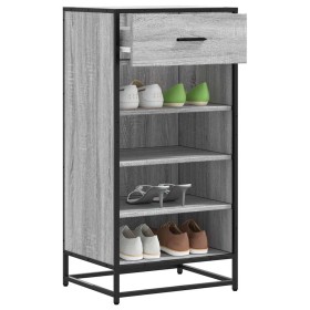 Mueble zapatero madera contrachapada gris sonoma 48x38x97,5