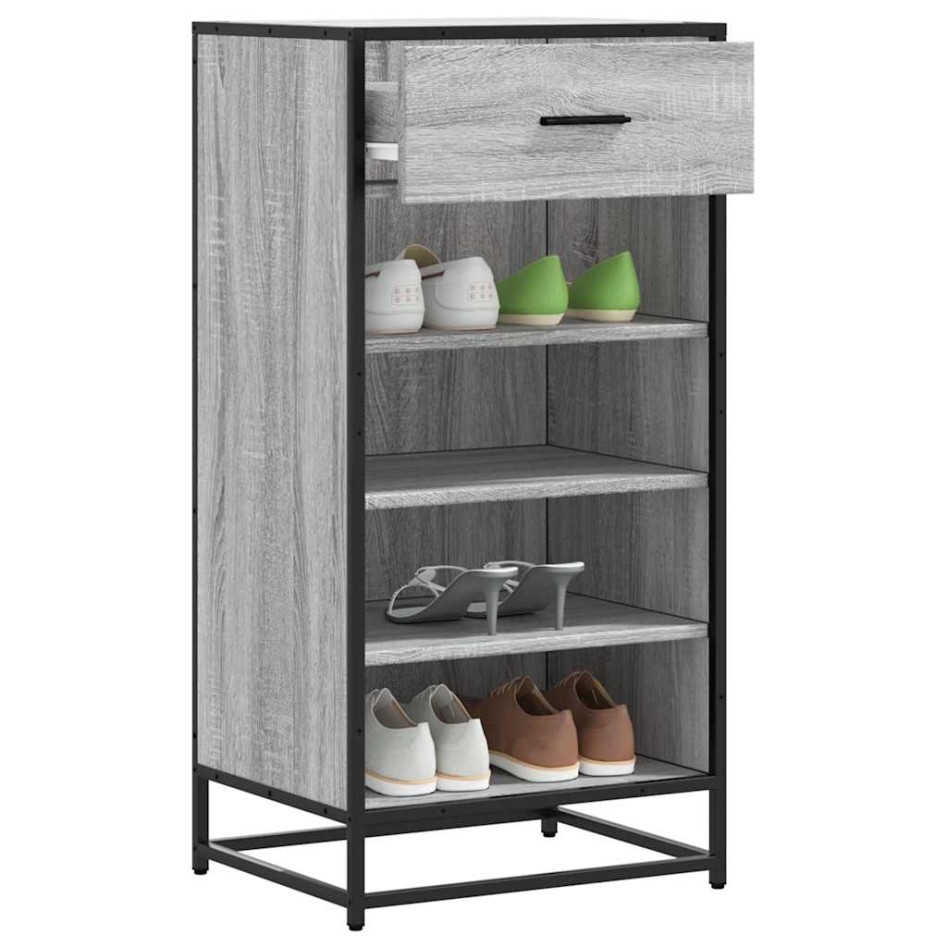 Mueble zapatero madera contrachapada gris sonoma 48x38x97,5