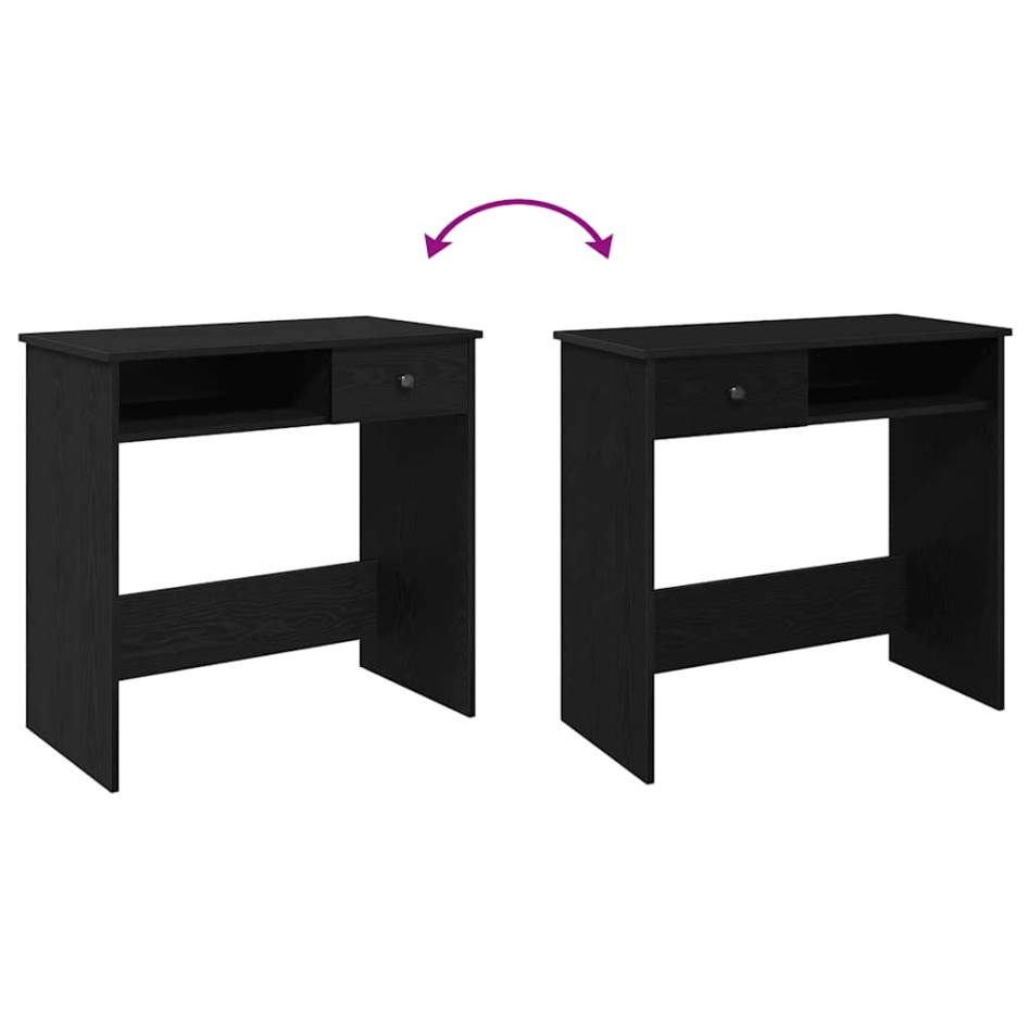 Escritorio de madera contrachapada negro 80x40x75