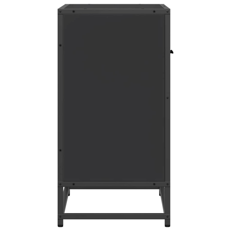 Mesilla de noche negra 60x31x60 cm madera procesada y