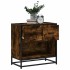 Mesita de noche roble ahumado 60x31x60 cm madera