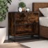 Mesita de noche roble ahumado 60x31x60 cm madera