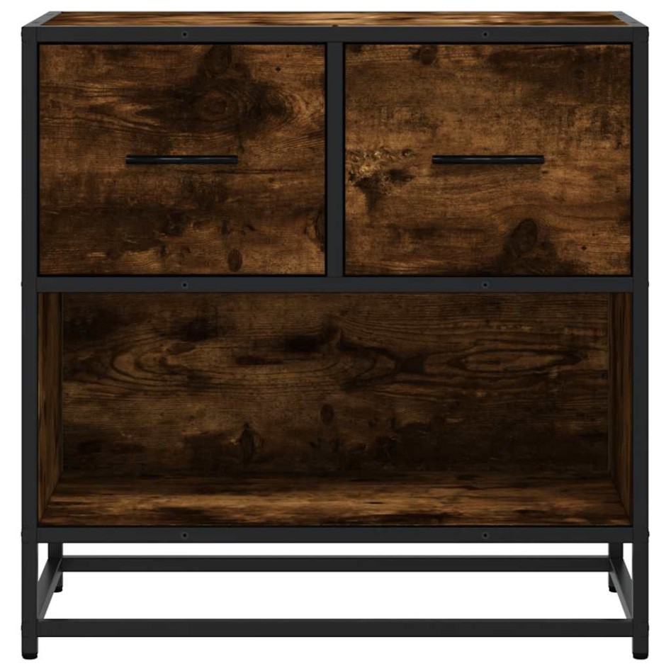 Mesita de noche roble ahumado 60x31x60 cm madera